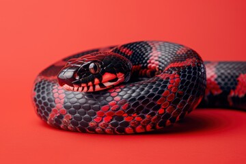 Obraz premium Symbol of the new year - a snake on a plain colored background