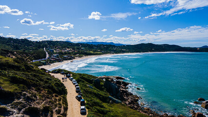 Top view of Praia do Rosa Santa Catarina Brazil