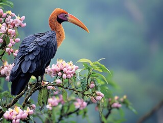 Obraz premium Bird perched on tree branch