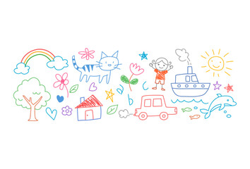 drawing doodle made by little kid