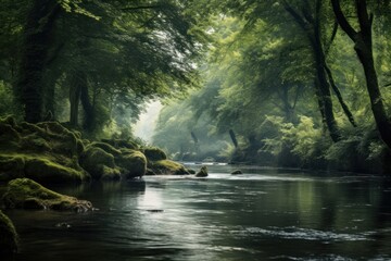 River environement landscape outdoors woodland.