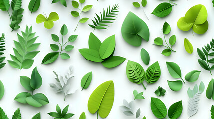 3D Seamless Greenery Elements: Lush Plants & Eco Icons for New Year 2025 - Zero Waste Commitment & Eco-Conscious Living Infographics