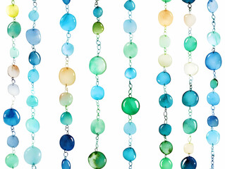 Seamless Minimal Background of Flat Recycled Glass Christmas Garland Pattern - Sustainable Holiday Design with Shimmering Textures