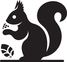 Cute Squirrel silhouette icon  vector art illustration