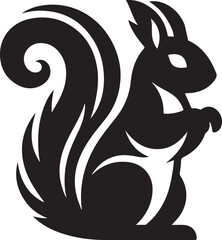 Cute Squirrel silhouette icon  vector art illustration