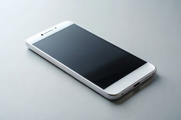 Sleek, modern smartphone with a pristine white finish and clean lines, resting on a minimalist background, showcasing
