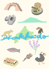 北海道　思い出　イラスト