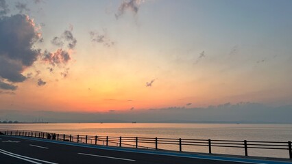 sunset over the sea