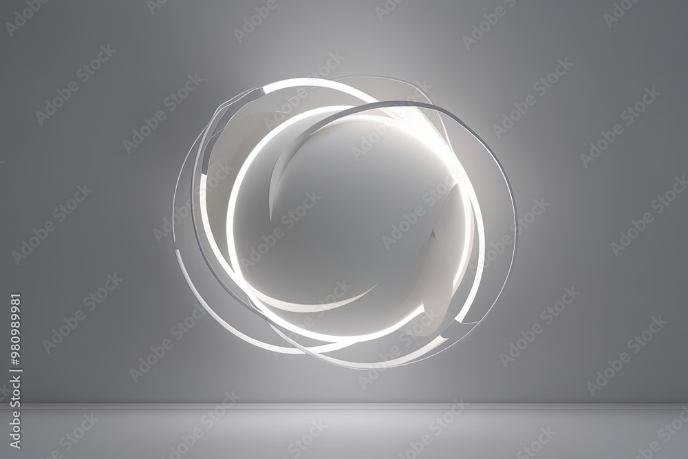 Wall mural 3d abstract light design on white background