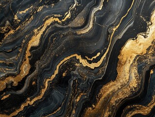 Black and Gold Marble Close Up