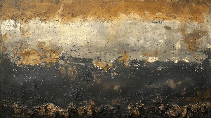 Fototapeta premium Abstract Composition of Dirt, Brush Strokes, and Striped Textures in Horizontal Layout
