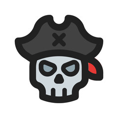 pirate outline fill icon