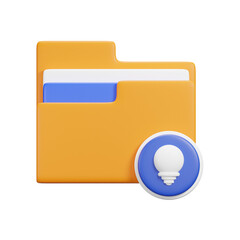 3d folder icon illustration render