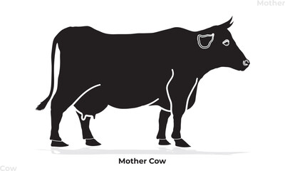 cow silhouettes vector illustration for design
