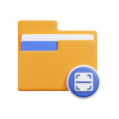 3d folder icon illustration render