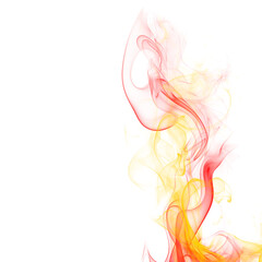 Red and yellow smoke effect mist abstract wavy curve art