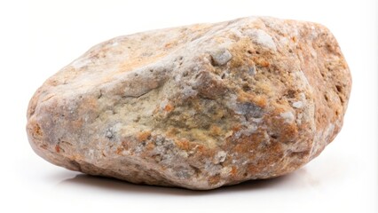 Obraz premium Stone rock object isolated on white background with natural texture, stone, rock, isolated, white background, nature, texture