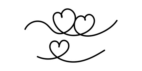 heart shape line, heart doodle art outline, scribble heart line hand drawn