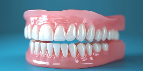 Obraz premium Mockup of a human jaw on a table in a dental office