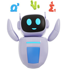 3D Smart Robot formula mathematic Illustration