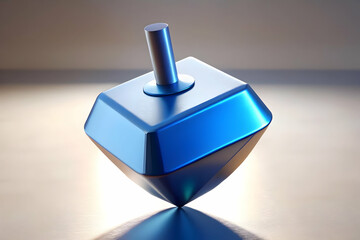 Macro Close-Up of Dreidel Tip Spinning on Glowing Futuristic Surface - Modern Hanukkah Celebration with Sleek Design and Motion Capture