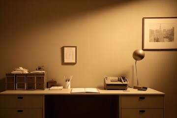 Fototapeta premium Office furniture computer lighting.