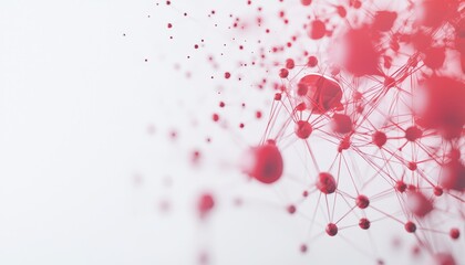 Obraz premium Abstract Medical Data Visualization with Interconnected Nodes and Dynamic Colors, Representing Health Analytics and Biomedical Research