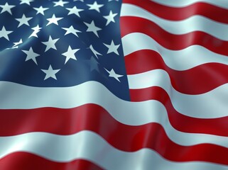 Obraz premium Waving American flag showcasing vibrant red, white, and blue colors.