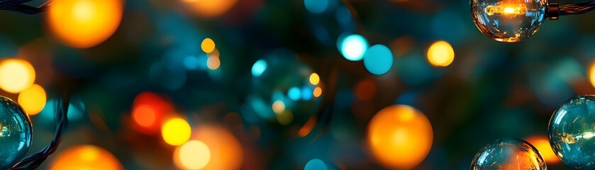 Fototapeta premium Seamless Minimal Background of Recycled Glass Christmas Lights - Eco-Friendly Festive Pattern Symbolizing Sustainable Holiday Spirit