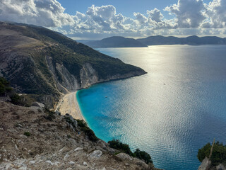 Views down to Myrtos Beach 