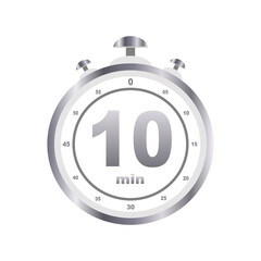 10 min timer sign, time concept, timer. Vector illustration