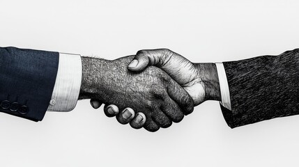 Business Handshake Illustration   Agreement  Partnership  Collaboration