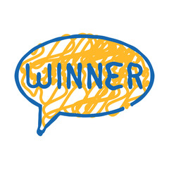 winner in quote frame doodle icon sketch vector. winner in quote frame sign. isolated symbol illustration