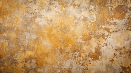 Textured ochre and greige grunge cement background with weathering and textures