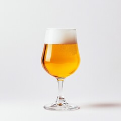 Beer glass on a white studio background