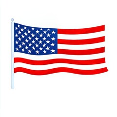 Fototapeta premium Waving American flag with red, white, and blue colors.