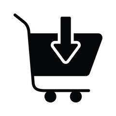 Icon shows action of adding items to a shopping cart
