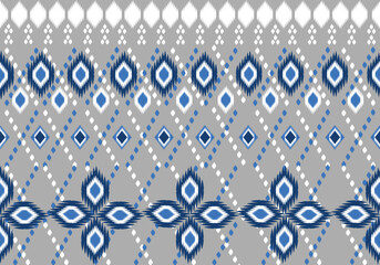 blue and white tribal pattern with diamonds