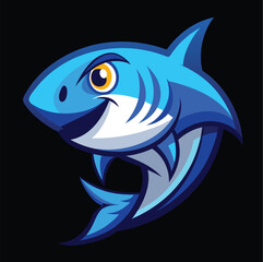 blue shark esport team logo illustration