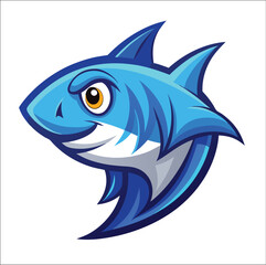 blue shark esport team logo illustration