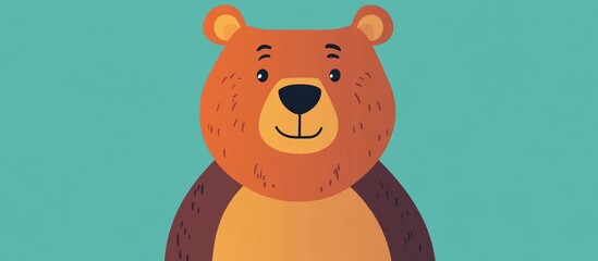 Obraz premium Flat color cartoon bear design