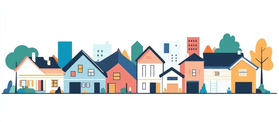 Real estate property concept illustration Flat design displayed against a white background