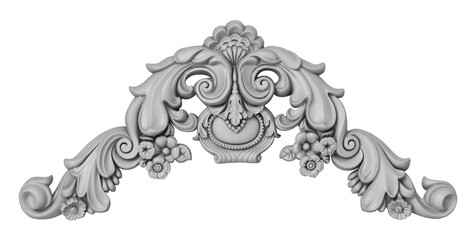 Gypsum stucco for decoration on a transparent background. The decorative element is used in the interior, architecture. Isolated object © art_rich