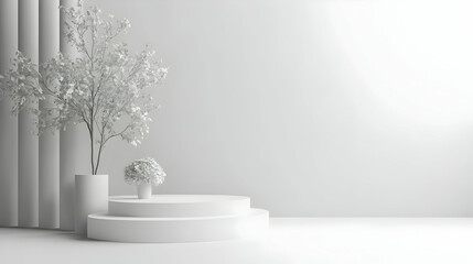 3D Plain White Copy Space Concept: Ideal Background for Zero Waste Theme Graphics & Text - Fresh Start for New Year 2025