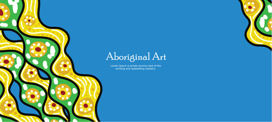 An artistic banner in vector format showcasing traditional Aboriginal design