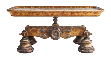 Vintage Steampunk Industrial Metal Table with Intricate Details