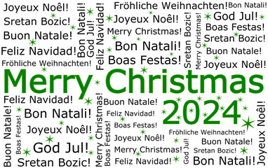 Merry Christmas 2024 wordcloud - illustration