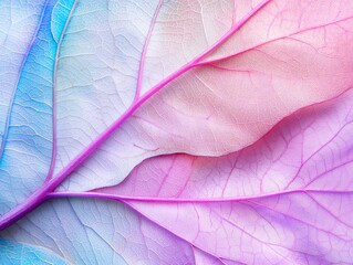 Macro Leaf Textures, close-up, abstract views of leaf veins and textures with vibrant colors