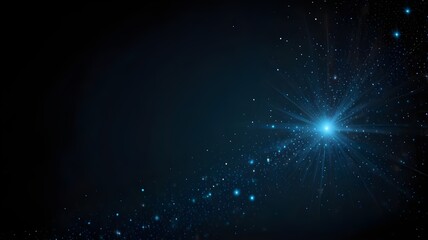 Obraz premium Blue flare at black space background for your walpaper or presentation