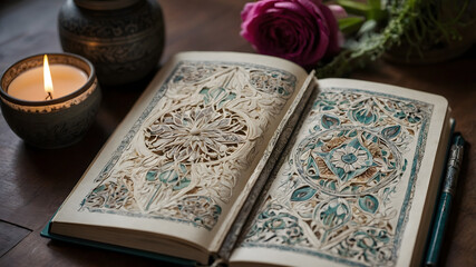Ornate Handmade Journal with Intricate Floral Designs